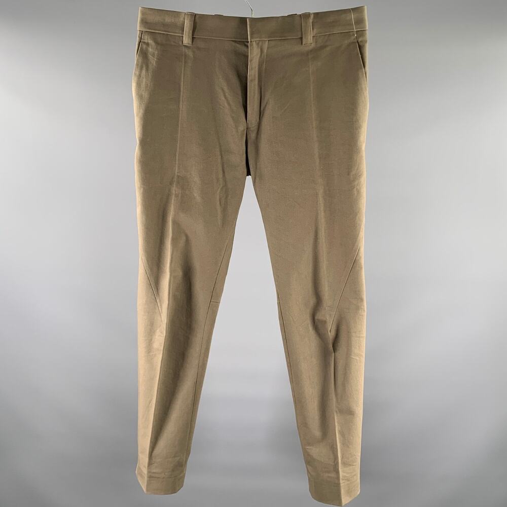 HAIDER ACKERMANN Size 33 Khaki Green Cotton Casual Pants